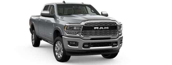A silver 2019 Ram 2500 is facing right.