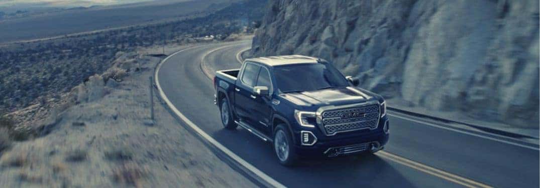 2019 GMC Sierra 1500 driving along mountain highway