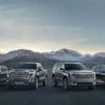 2020 GMC Family exterior front fascias in front of mountains