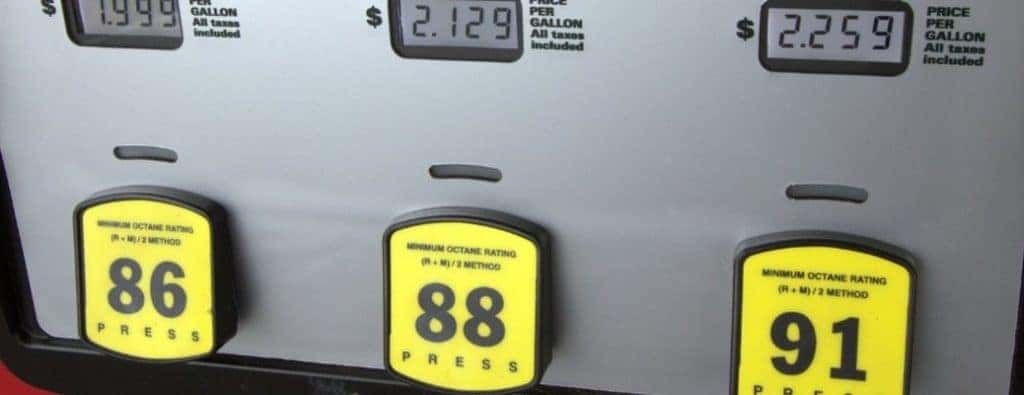 gas prices at a gas station pump