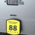 gas prices at a gas station pump