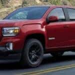 2021 GMC Canyon driving down a rural road
