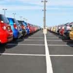 colorful cars in a parking lot