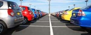 colorful cars in a parking lot