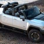 white 2022 GMC Hummer EV side view