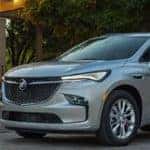 The 2022 Buick Enclave as seen from the side. The 2022 Buick Enclave is a safe SUV with many standard safety features.