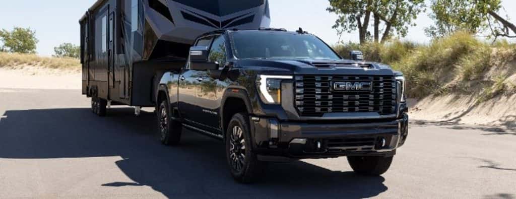 2024 GMC Sierra 2500 HD Denali towing a trailer