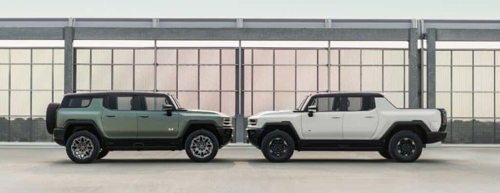 2023 GMC Hummer EV SUV and pickup truck