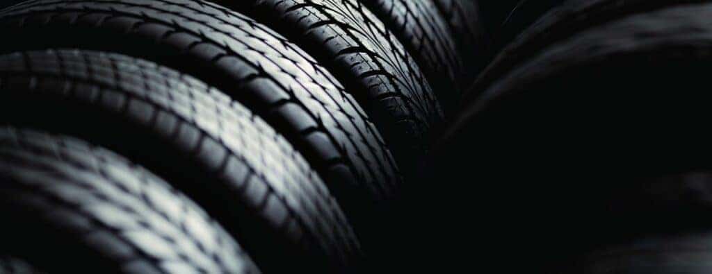 a row of tires close up
