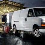 2023 GMC Savana Cargo van at a work site