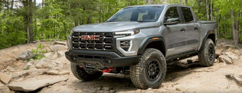 2024 GMC Canyon AT4X AEV Edition on a rocky hill
