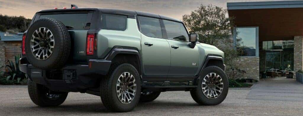 2023 GMC Hummer EV SUV rear and side view