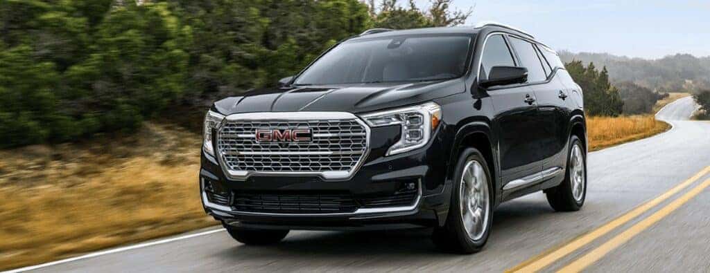 2024 GMC Terrain Denali on a road front view