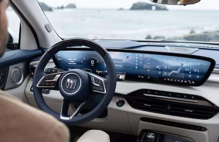 2025 Buick Enclave Sport Touring steering wheel and touchscreen display