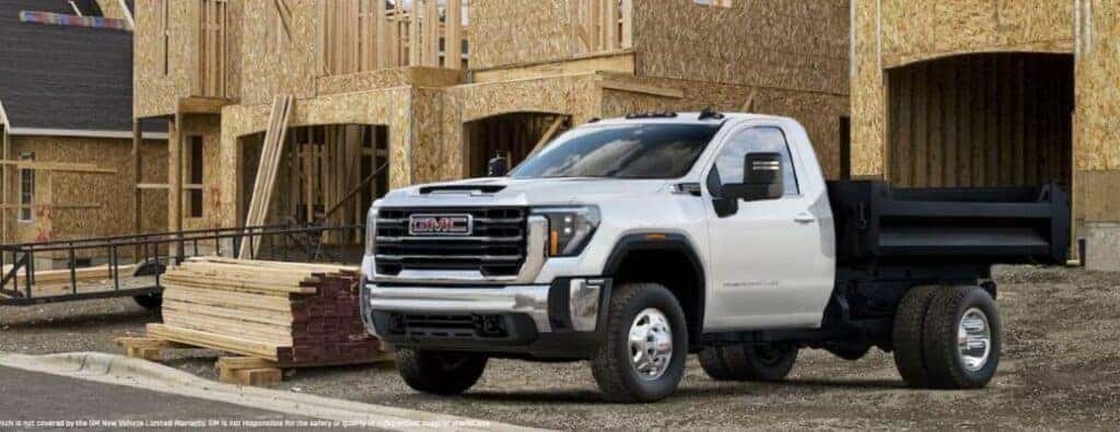 2024 GMC Sierra HD Chassis Cab at a work site