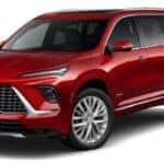 A red Buick Enclave model on white