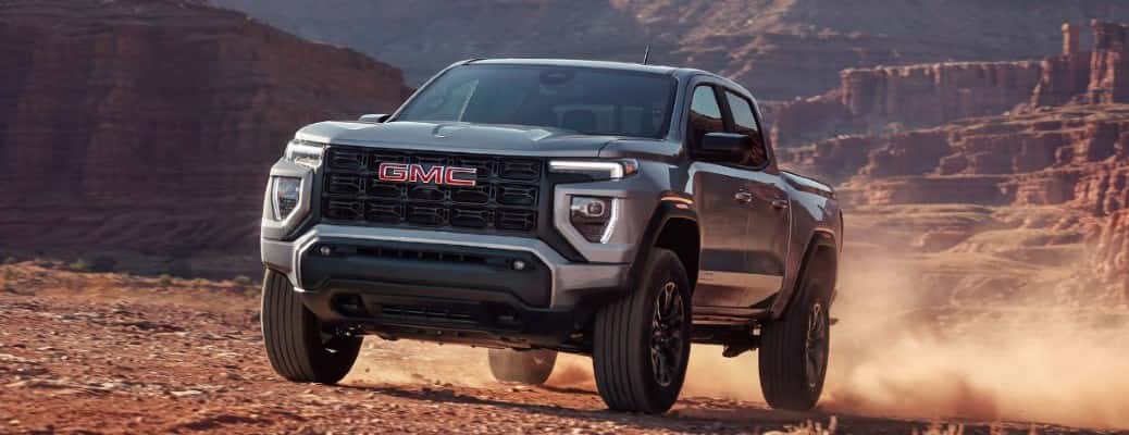 2025 GMC Canyon front view in dust