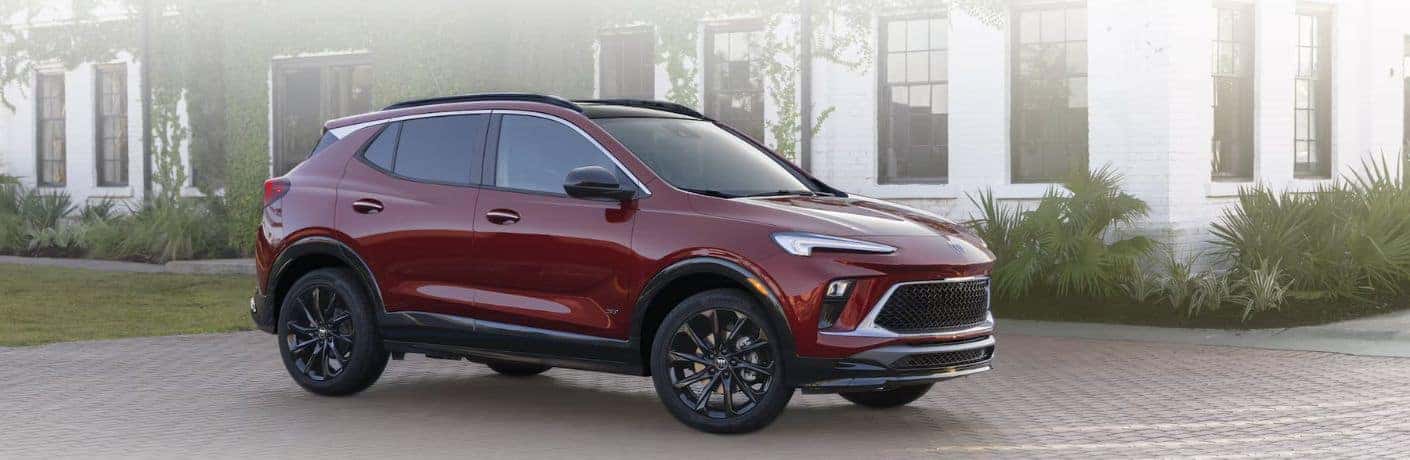 2025 Buick Encore GX front and side view in red