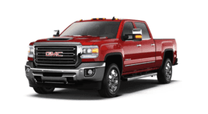 Red 2019 GMC Sierra 3500HD on white