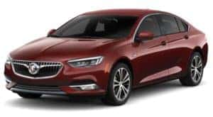 A red 2019 Buick Regal Sportback on white