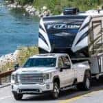 2020 GMC Sierra HD Denali towing a RV