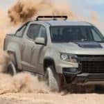 2021 Chevrolet Colorado driving in dust