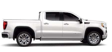 White Frost Tintcoat 2020 GMC Sierra Denali exterior passenger side profile