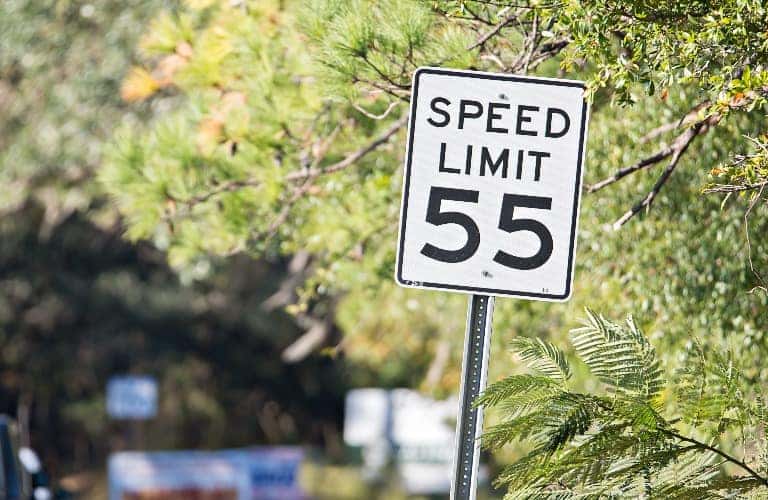 Speed Limit sign of 55 miles per hour
