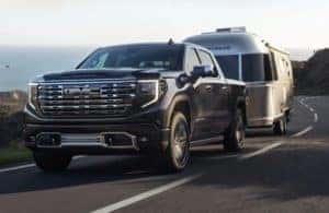 2022 GMC Sierra 1500 towing a camper RV