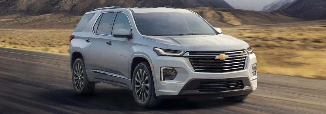 2022 Chevy Traverse driving on a road