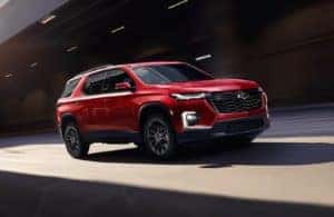 2022 Chevy Traverse driving on a road