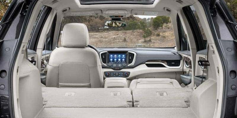 2023 GMC Terrain Comfort Features include fold down seating and other features pictured here.