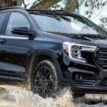 A 2023 GMC Terrain, which has excellent towing and cargo capacities.