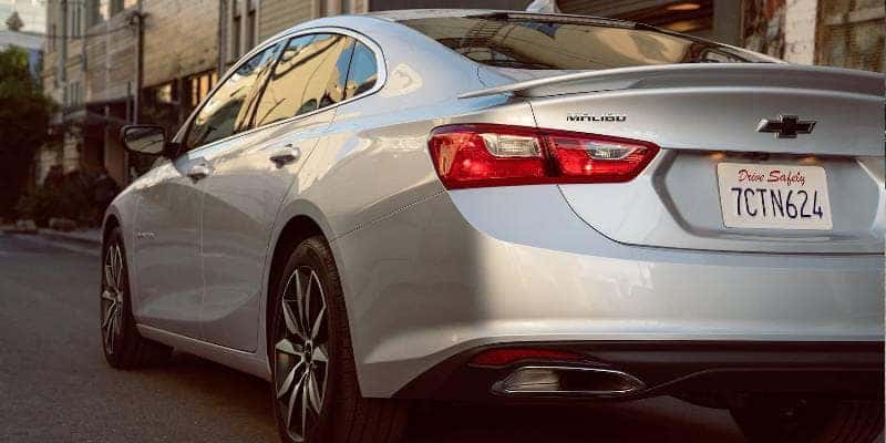 A silver 2023 Chevy Malibu.