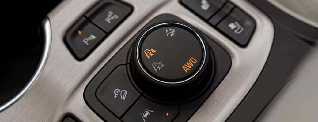 2023 GMC Terrain AT4 Offroading features are controlled via the drive select modes, pictured here.