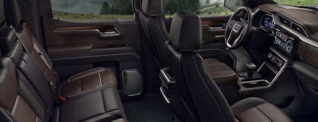 The 2023 GMC Sierra 1500 Denali interior.