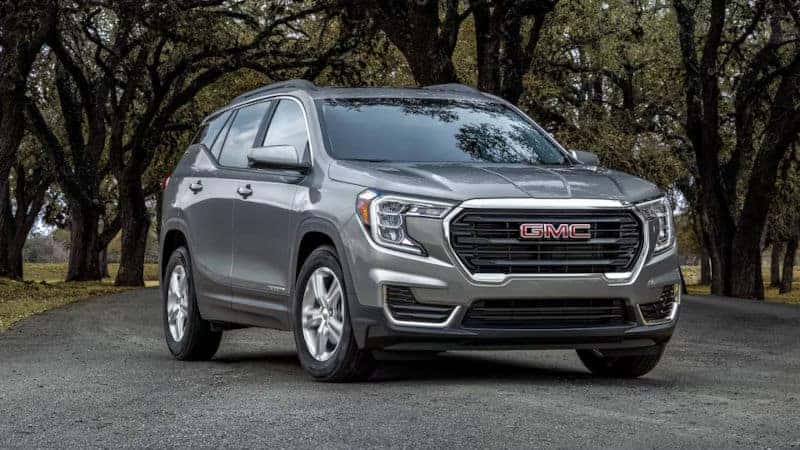A front view of the 2023 GMC Terrain near Kennesaw GA.