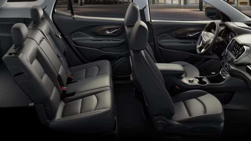 The two rows of seating in the 2023 GMC Terrain.