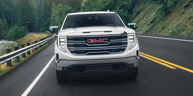 The front end of the GMC Sierra 1500.