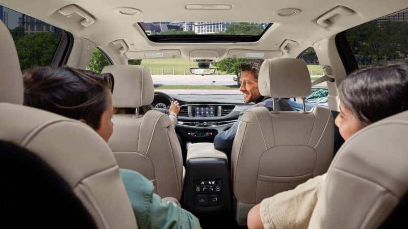 The passenger space in the Buick Enclave.
