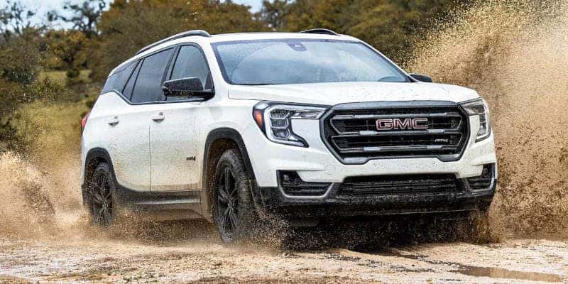 A front quarter view of the 2024 GMC Terrain near Atlanta, GA.