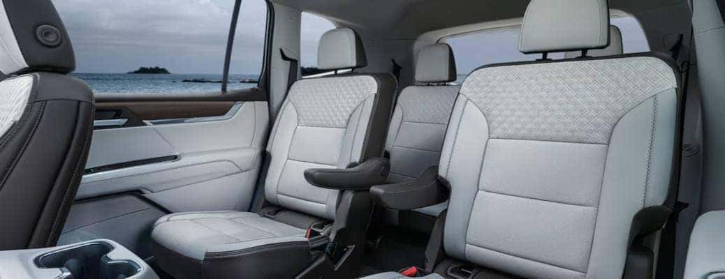 The three rows of seating in the GMC Acadia.