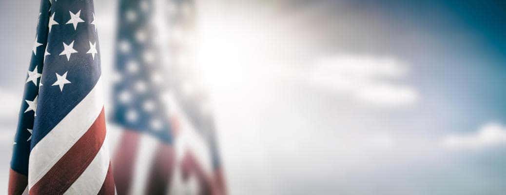 American flags in honor of Memorial Day 2024.
