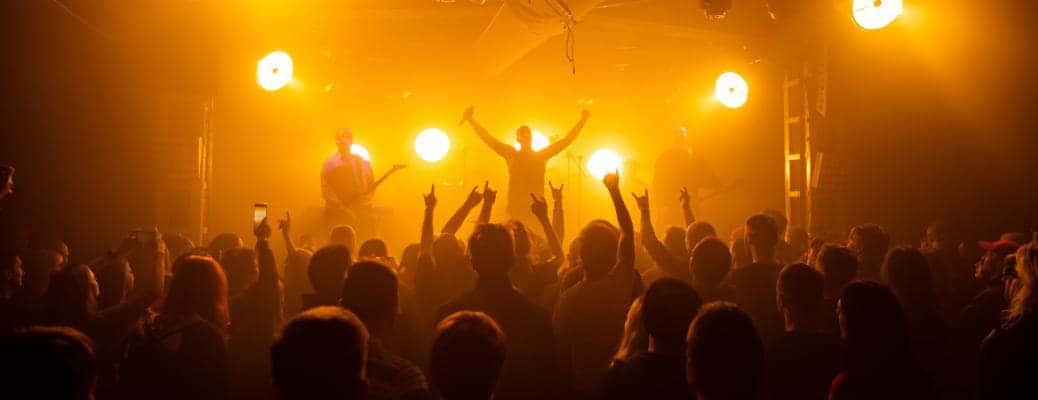 Stage and people on concert