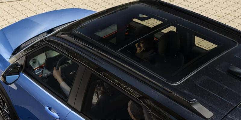 A top view of the sunroof on the 2024 Chevy Trailblazer