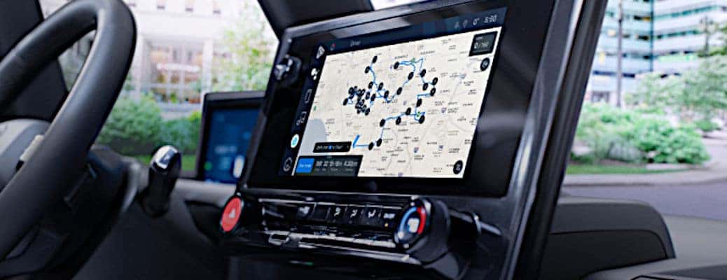 The versatile infotainment center in the BrightDrop EV delivery van.