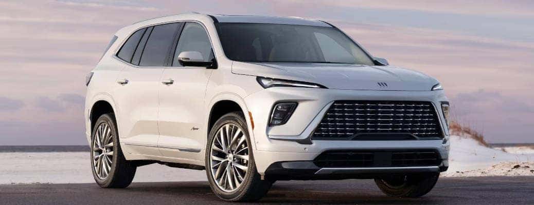 An exterior front quarter view of the 2025 Buick Enclave.