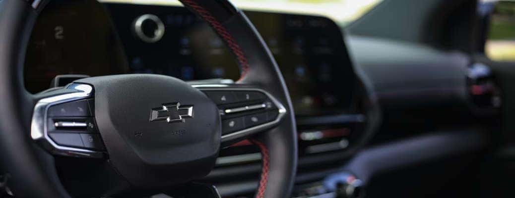 The controls and displays in the Silverado EV.