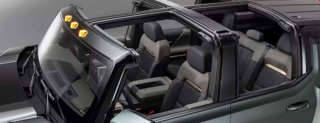 The removable roof panels on the GMC Hummer EV SUV.