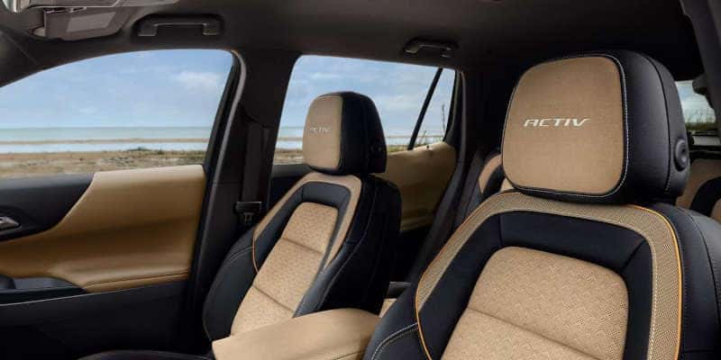 A detail of the seating in the 2025 Chevy Equinox.